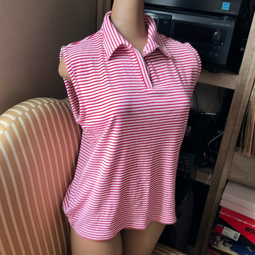 Erika Top red/white stripes X Large preowned.  P242